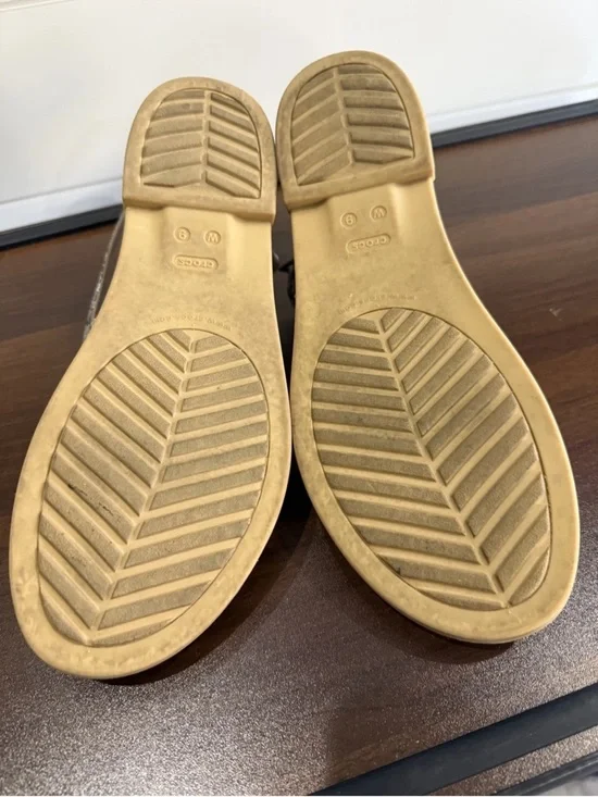 Crocs Tulum Sandal Women Sz 9 Strappy Flat Snake Skin Lightweight Rubber - Picture 4 of 4